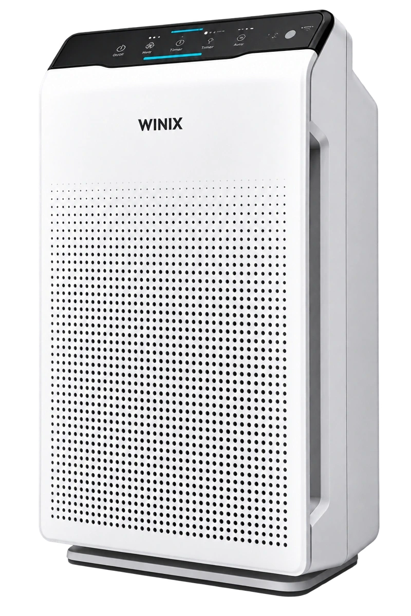 Purificateur d’air WINIX blanc vu de trois quarts avant